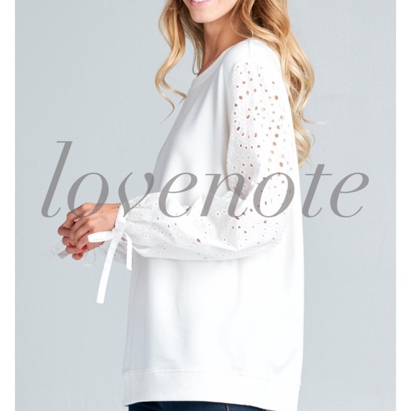 1 left! Sz S! Cotton Blend Long Tie Sleeve Blouse - Picture 3 of 5